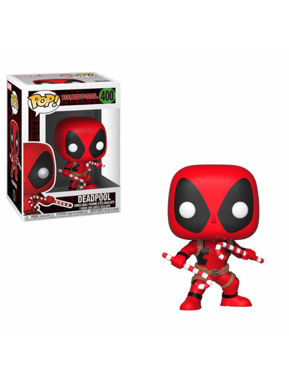 Funko POP! Marvel Comics: Marvel Holiday - Deadpool (Candy Canes) - DAMAGED PACKAGING